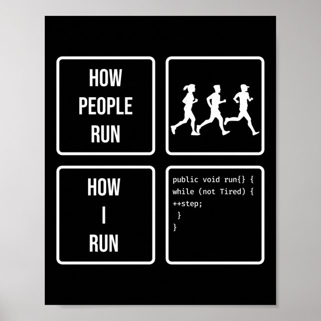 Programmer Coding How People Run How I Run Poster (Front)