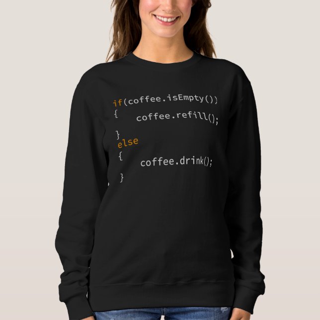 Programmer Coffee For Coders Sweatshirt (Front)