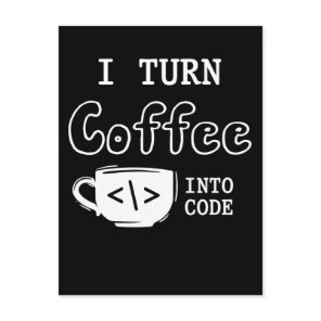 Programmer Coffee Joke Software Coder Postcard