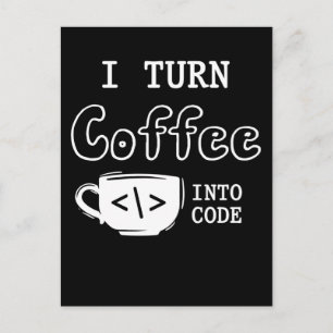 Programmer Coffee Joke Software Coder Postcard