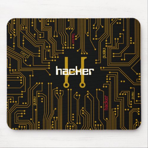 Programmer Computer Chip Black Name Mouse Pad