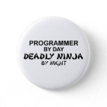 Programmer Deadly Ninja by Night Button