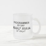 Programmer Deadly Ninja by Night Frosted Glass Coffee Mug
