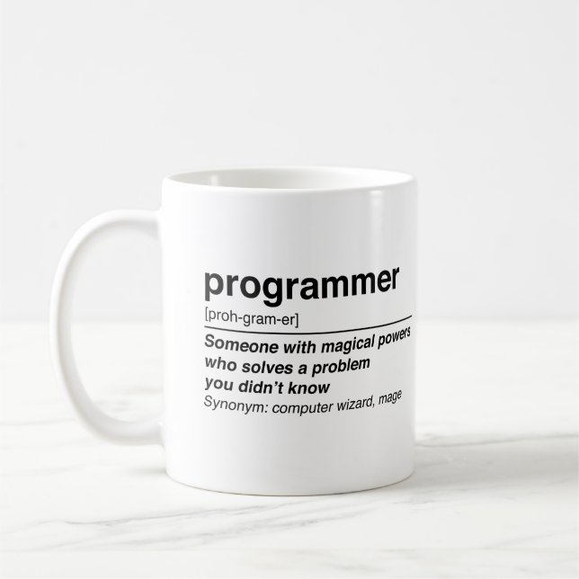 Programmer definition coffee mug (Left)
