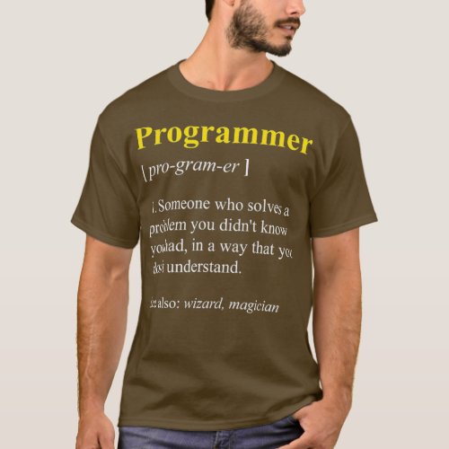 Programmer Definition  Funny Computer Nerd T_Shirt