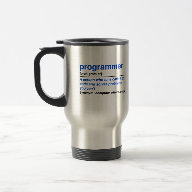 Programmer definition travel mug (Left)