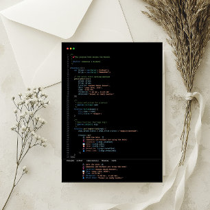Programmer Developer Black Wedding Invitation