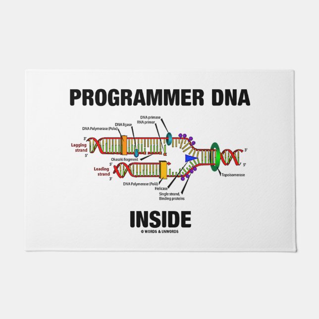 Programmer DNA Inside Molecular Biology Humor Doormat (Front)
