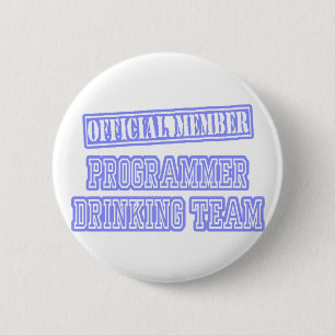 Programmer Drinking Team Pinback Button
