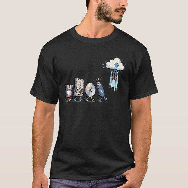 Programmer Evolution Data Storage Software Enginee T-Shirt (Front)