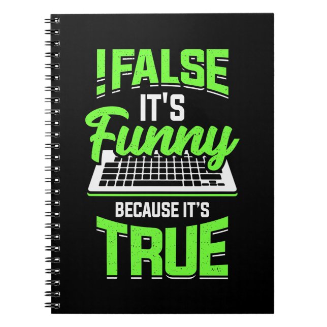 Programmer False It Is Funny Notebook (Front)