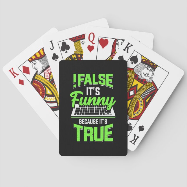 Programmer False It Is Funny Poker Cards (Back)