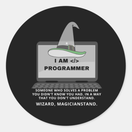 Programmer Funny Definition Classic Round Sticker
