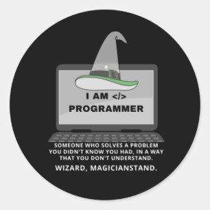 Programmer Funny Definition Classic Round Sticker
