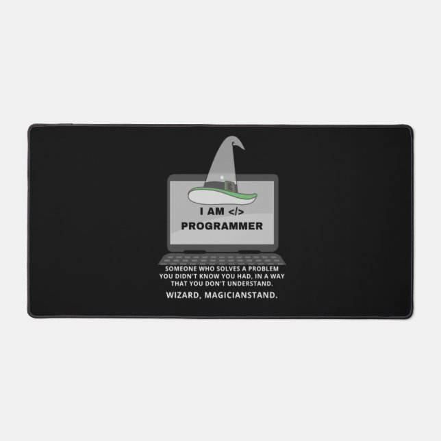 Programmer Funny Definition Desk Mat (Front)