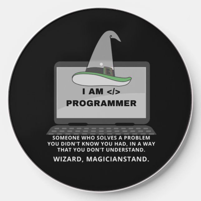 Programmer Funny Definition Wireless Charger (Front)