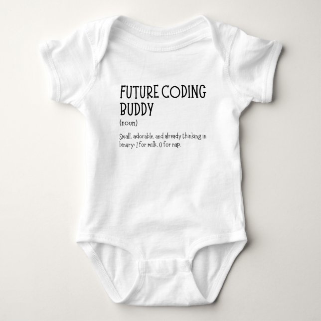 Programmer Future Coding Buddy Funny Developer Baby Bodysuit (Front)