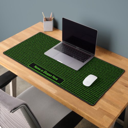 Programmer Geek Binary Machine Code Green  Black Desk Mat