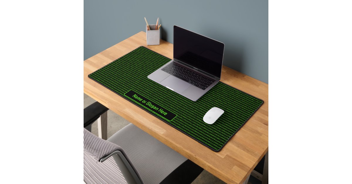 Programmer, Geek Binary Machine Code Green / Black Desk Mat | Zazzle