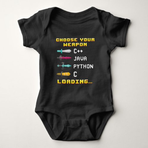 Programmer Geek Java C Python Computer IT Nerd Baby Bodysuit
