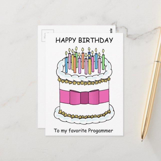 Programmer Happy Birthday Postcard | Zazzle