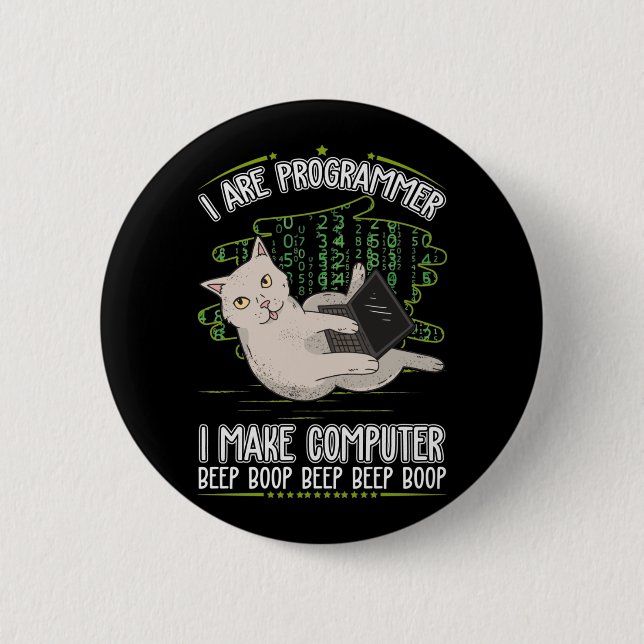 Programmer humor computer science button (Front)