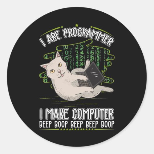 Programmer humor computer science classic round sticker