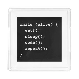 Programmer Life Cycle Loop (while loop) Acrylic Tray
