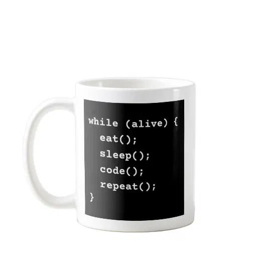 Programmer Life Cycle Loop (while loop) Coffee Mug