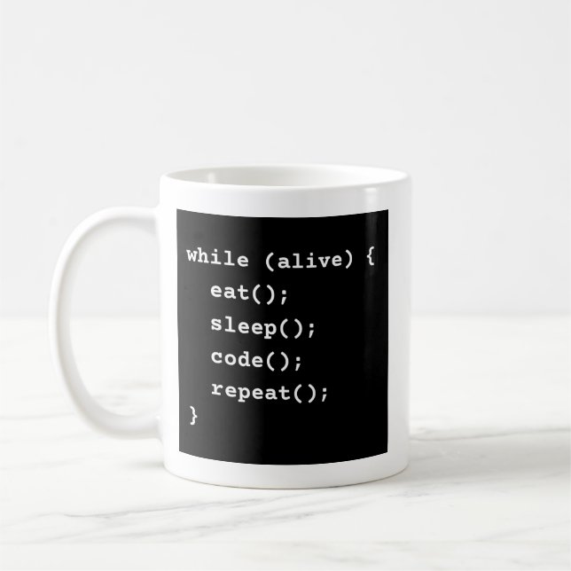 Programmer Life Cycle Loop (while loop) Coffee Mug (Left)