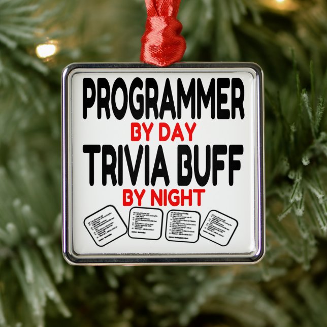 Programmer Loves Playing Trivia Metal Ornament (Tree)