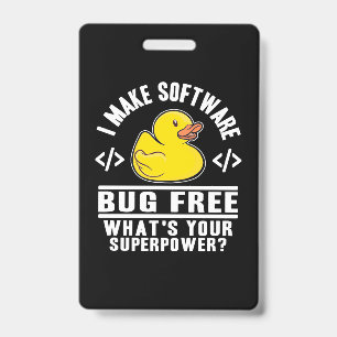 Programmer Make Software Bug Free Badge