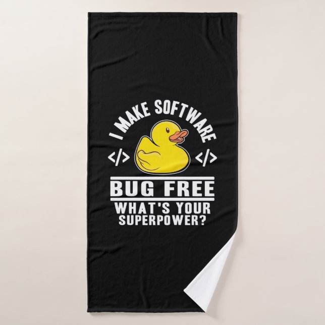 Programmer Make Software Bug Free Bath Towel (Bath Towel)