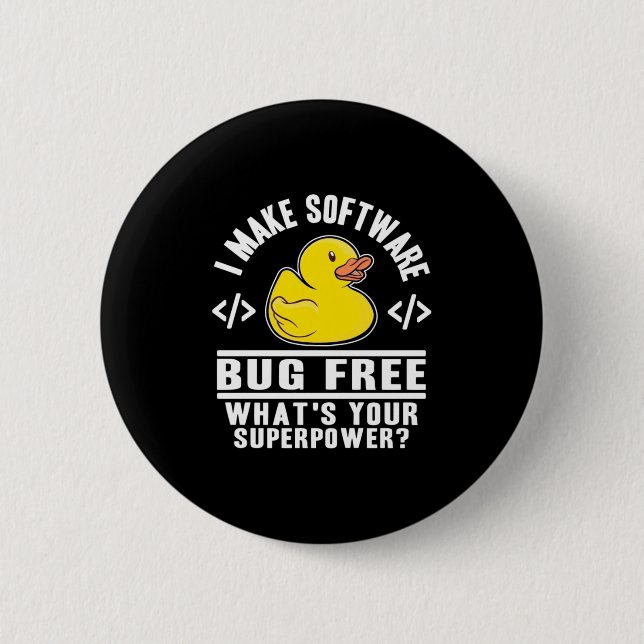 Programmer Make Software Bug Free Button (Front)