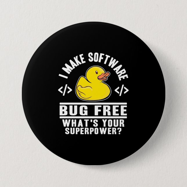 Programmer Make Software Bug Free Button (Front)