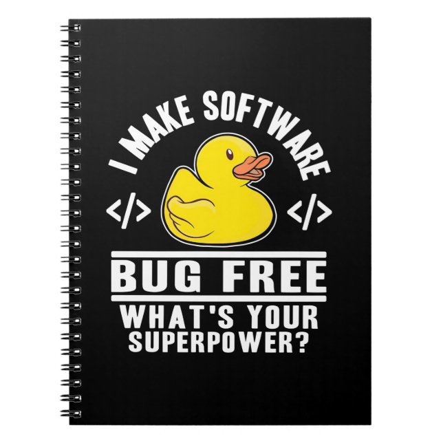 Programmer Make Software Bug Free Notebook (Front)