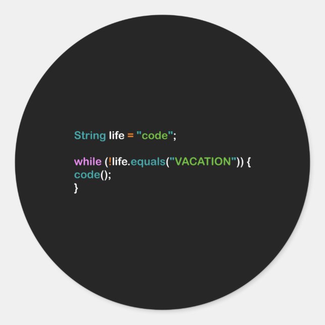 Programmer Nerd Computer Science Programming Classic Round Sticker (Front)