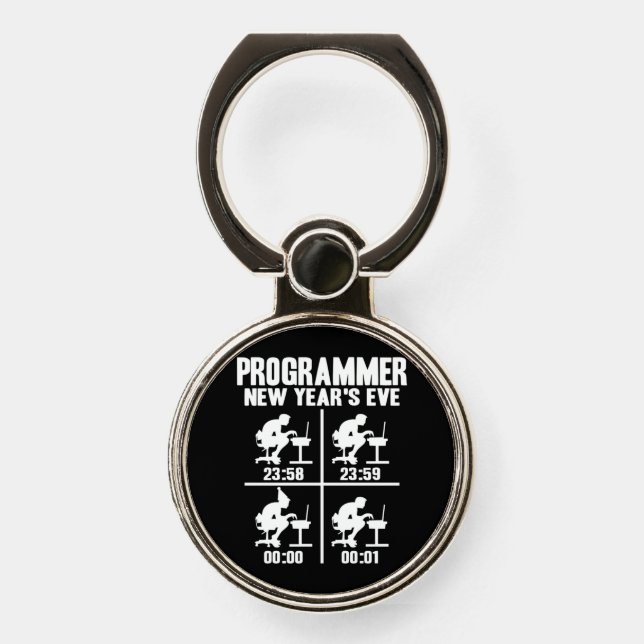 Programmer New Year's Ever Phone Ring Stand (Front)