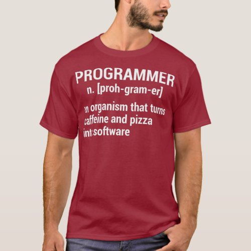 Programmer Organism Turns Caffeine Pizza T_Shirt