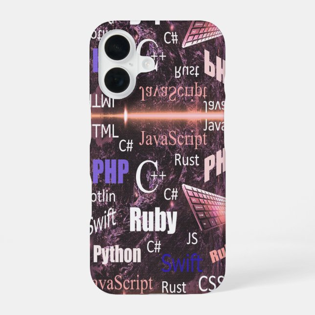 Programmer Pattern Pink Iphone Case (Back)