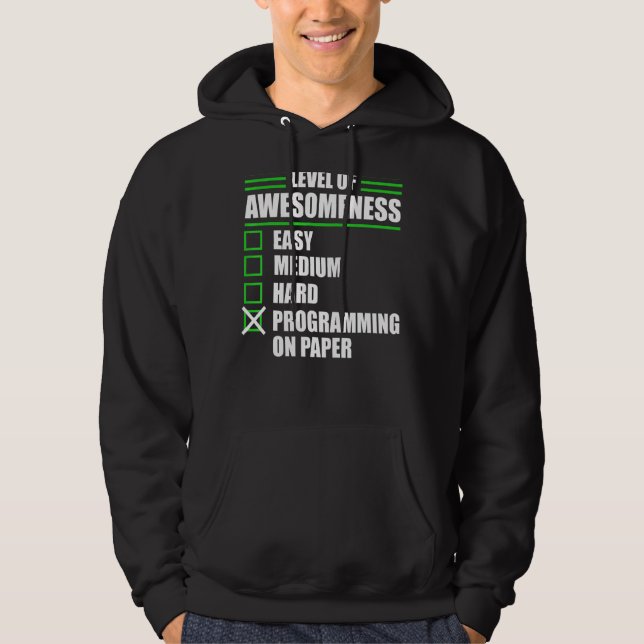 Programmer Programming On Paper Computer Science Hoodie (Front)