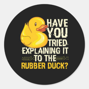 Programmer Rubber Duck Debugging Classic Round Sticker