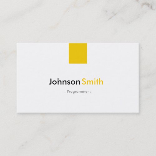 Programmer _ Simple Amber Yellow Business Card