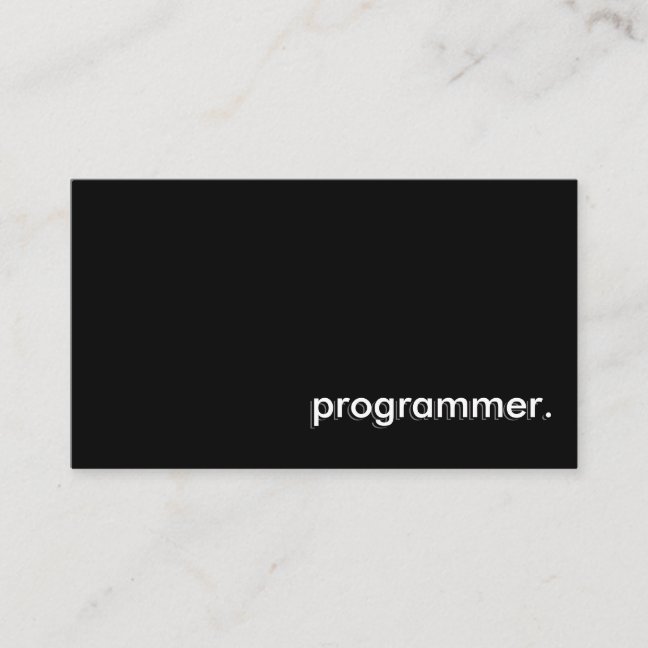 Programmer Simple Black Business Card