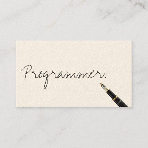 Programmer Simple Handwriting Script Professional Business Card