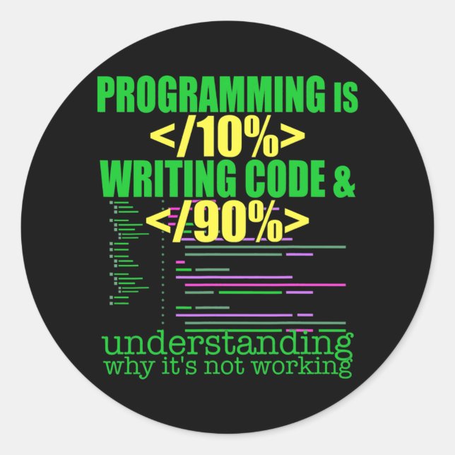 Programmer Software Developer Computer Engineer Classic Round Sticker (Front)