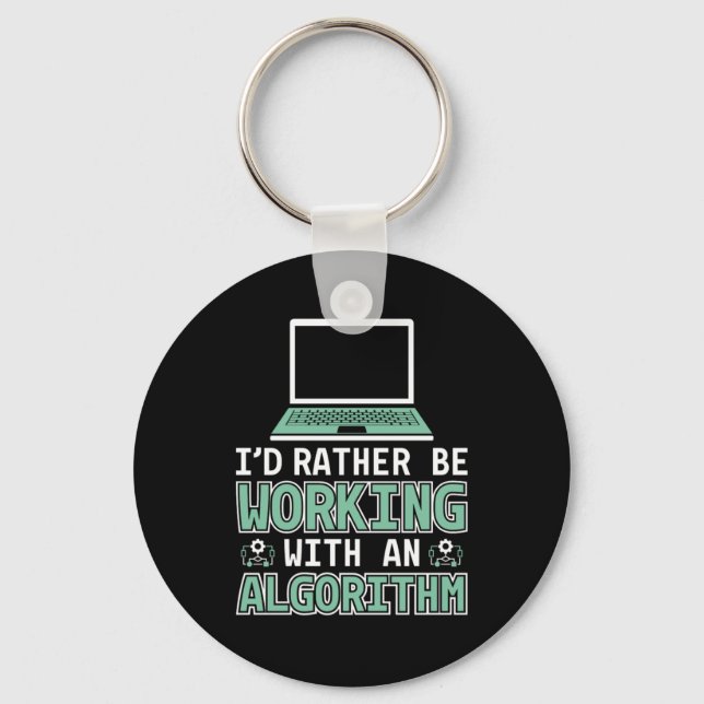 Programmer Software Engineer Developer Coder Keychain (Front)
