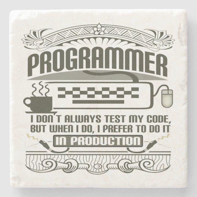 Programmer Stone Coaster (Front)