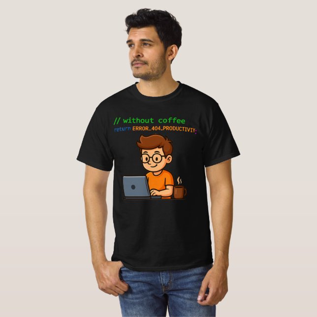 Programmer T-Shirt – Error 404 Productivity (Front Full)