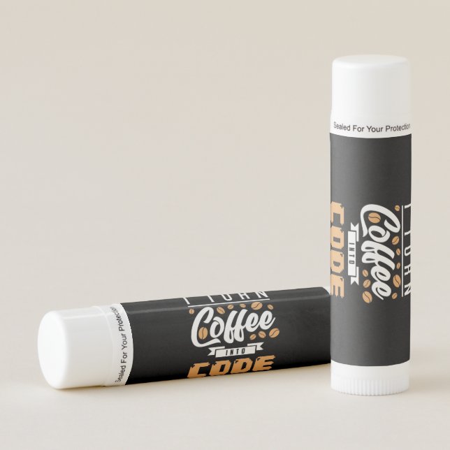 Programmer Turn Coffee Into Code Lip Balm (Front)